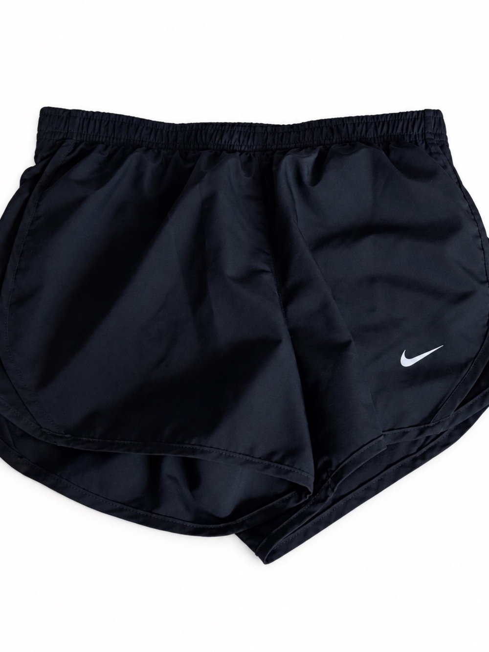 Nike Kids Black Athletic Shorts with White Swoosh Dri-Fit size medium